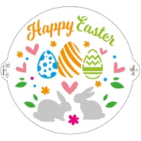 Stencil de Pascua redondo de 25 cm - Decora