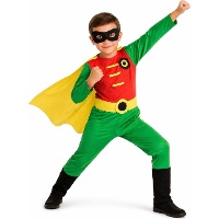 Disfraz de superhéore rojo y verde para niño