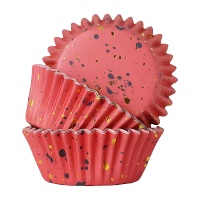 Cápsulas para cupcakes con salpicaduras doradas - PME - 30 unidades