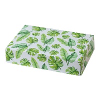 Caja de 23,5 x 16 x 5 cm de hoja tropical