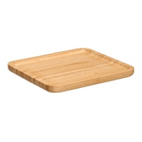 Bandeja de 20 x 20 cm de bambú cuadrada para aperitivos
