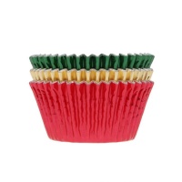 Cápsulas para cupcakes de colores metalizados navideños - House of Marie - 36 unidades