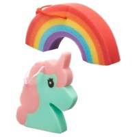 Esponja de baño de Unicornio o arcoíris infantil - 1 unidad