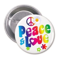 Chapa hippie multicolor peace & love