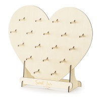 Expositor de madera con forma de corazón de 65 x 59 cm - PartyDeco