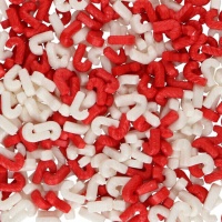 Sprinkles de bastones lisos blancos y rojos 3D de Navidad de 56 gr - Wilton