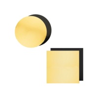 Base para pastelito de 10 x 10 x 0,3 cm dorada y negra - Pastkolor - 10 unidades