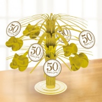 Centro de mesa de 50 aniversario dorado