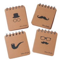 Libreta de Men Style kraft - 4 unidades