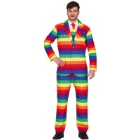 Disfraz de traje arcoíris para hombre