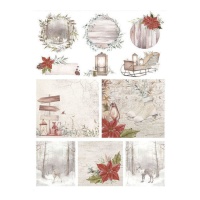 Papel de arroz de Navidad en el bosque de 29,7 x 42 cm - Artis decor - 1 unidad