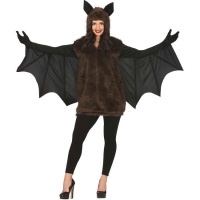Disfraz de murciélago marrón y negro para mujer