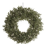 Corona de Navidad con efecto escarcha de 30 x 15 cm