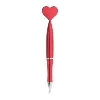 Bolígrafo corazón rojo metalizado - 1 unidad