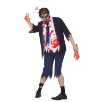 Disfraz de uniforme estudiante zombie para hombre