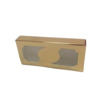 Caja para turrón dorada con ventana de 18,5 x 8,5 x 2,5 cm - Sweetkolor