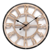 Reloj de pared madera negro de 60 cm - DCasa