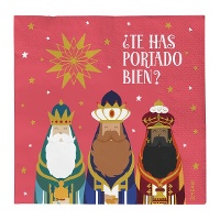 Servilletas de 16,5 x 16,5 cm de Reyes Magos vintage - 30 unidades