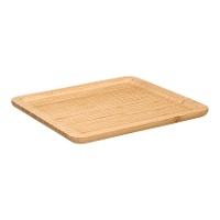 Bandeja de 30 x 30 cm de bambú cuadrada para aperitivos