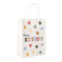 Bolsa regalo de 27 x 20 cm de happy birthday estrellas - 1 unidad