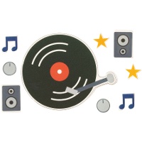 Decoración de azúcar 2D para tarta de Disco - 7 piezas