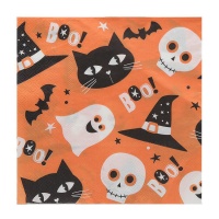 Servilletas de Halloween Boo de 16,5 x 16,5 cm - 20 unidades