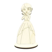 Figura de madera de niña de comunión de 22 x 9,5 cm - Artis decor