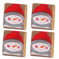 Chocolatinas de muñeco de nieve con gorro - 150 unidades