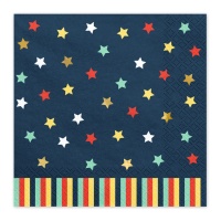 Servilletas de estrellas de colores de 16,5 cm - 12 unidades