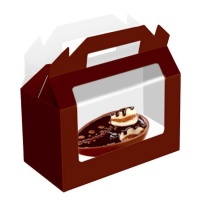 Caja para huevos de Pascua marrón con ventana de 22 x 12 x 10 - Pastkolor - 1 unidad