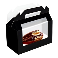 Caja para huevos de Pascua marrón con ventana de 22 x 12 x 10 cm - Pastkolor - 1 unidad