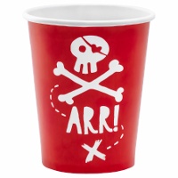 Vasos de calavera pirata de 220 ml - 6 unidades