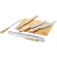 Tabla de cortar de 36,8 x 24 x 4 cm para barbacoa con 6 accesorios