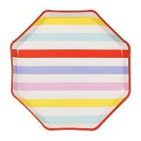 Platos de Rayas Multicolor de 24,5 cm - 6 unidades
