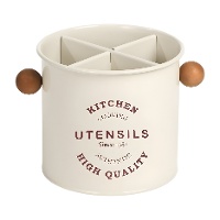 Bote para utensilios vintage con asas decorativas