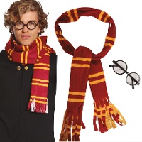 Conjunto de mago Harry infantil con bufanda y gafas