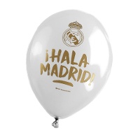 Globos de látex del Real Madrid de Hala Madrid azul y blanco - 6 unidades