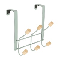 Perchero puerta 3 colgadores verde agua