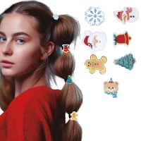 Gomas para el pelo de Navidad surtidas - 6 unidades