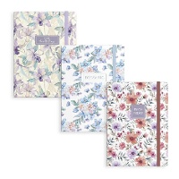 Libreta de flores con goma de 14,5 x 10,5 cm - 1 unidad