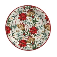 Platos de flor de Navidad y campanas de 18 cm - 8 unidades