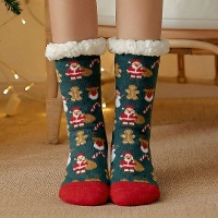 Calcetines de Navidad con estampado de Papá Noel - talla 36-42 - 1 par