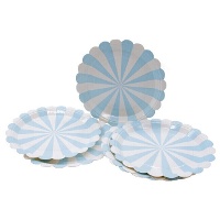 Platos redondos Sol pastel de 23 cm - 6 unidades