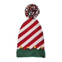 Gorro navideño de Navidad rayas con pompón