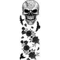 Decoraciones adhesivas para pared de calaveras y rosas negras