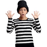 Camiseta de rayas blancas y negras infantil