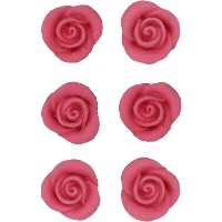 Figuras de azúcar de rosas color rosa - FunCakes - 6 unidades
