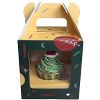 Caja para 1 cupcakes de Navidad