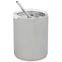 Vaso de 0,38 L con tapadera y pajita