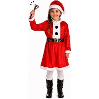 Disfraz de Mamá Noel con cubrebotas para niña